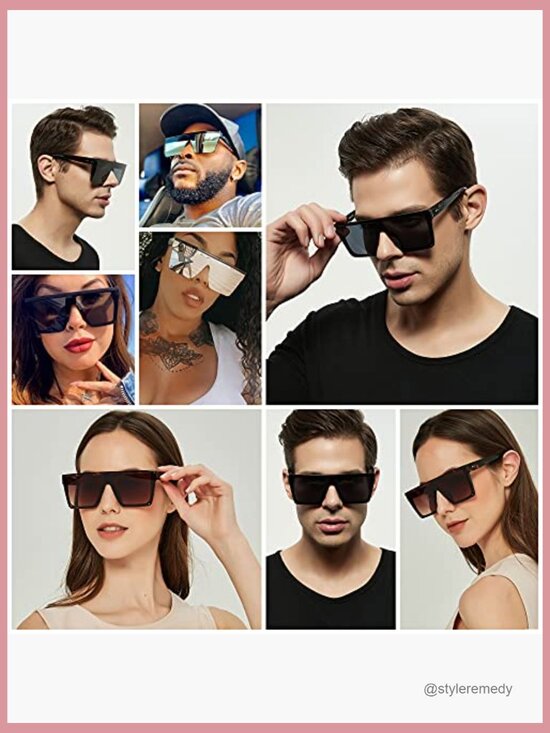Square Oversized Sunglasses with UV Protection Shield Fashion main image 7